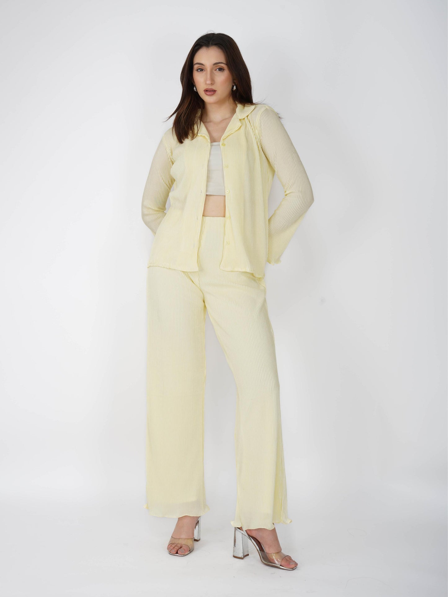 Yellow Pleated Coord Set - Bliss Coord (Butter)