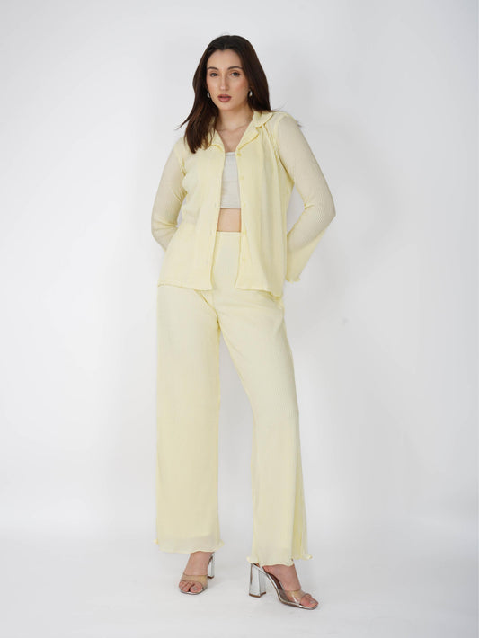 Yellow Pleated Coord Set - Bliss Coord (Butter)