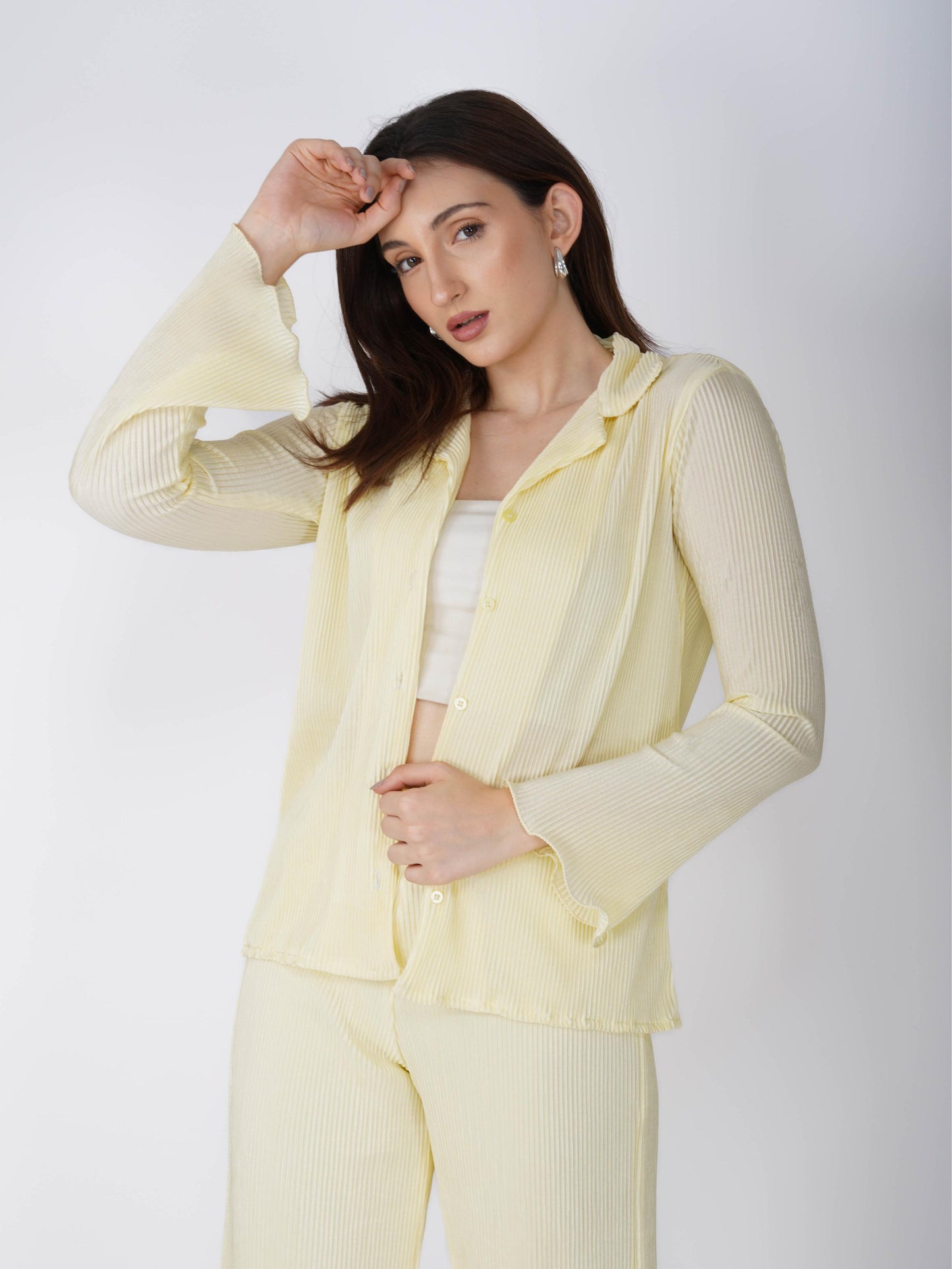 Yellow Pleated Coord Set - Bliss Coord (Butter)