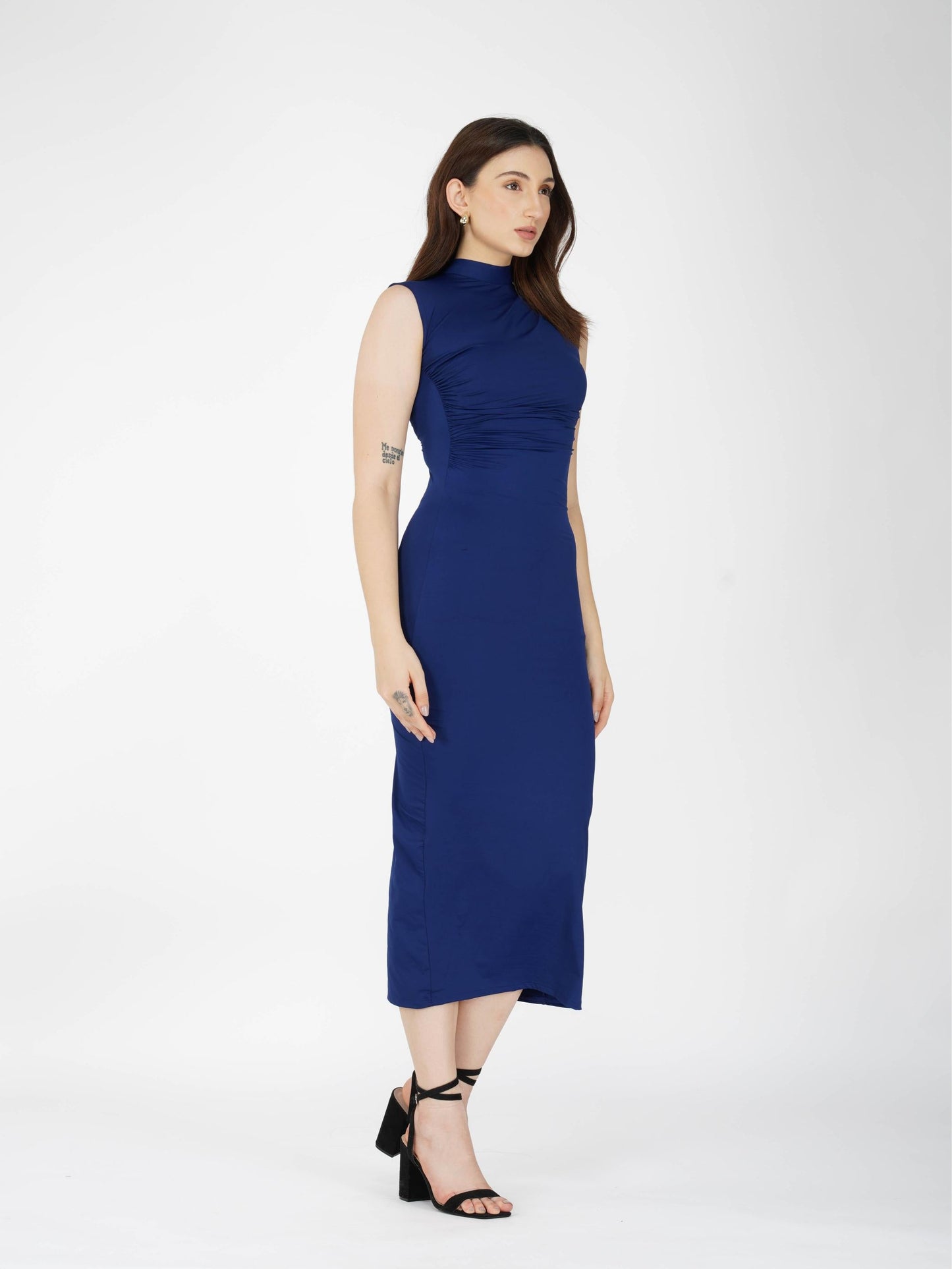 Blue Collared Yoke Dress - Zephyr Dress (Navy)