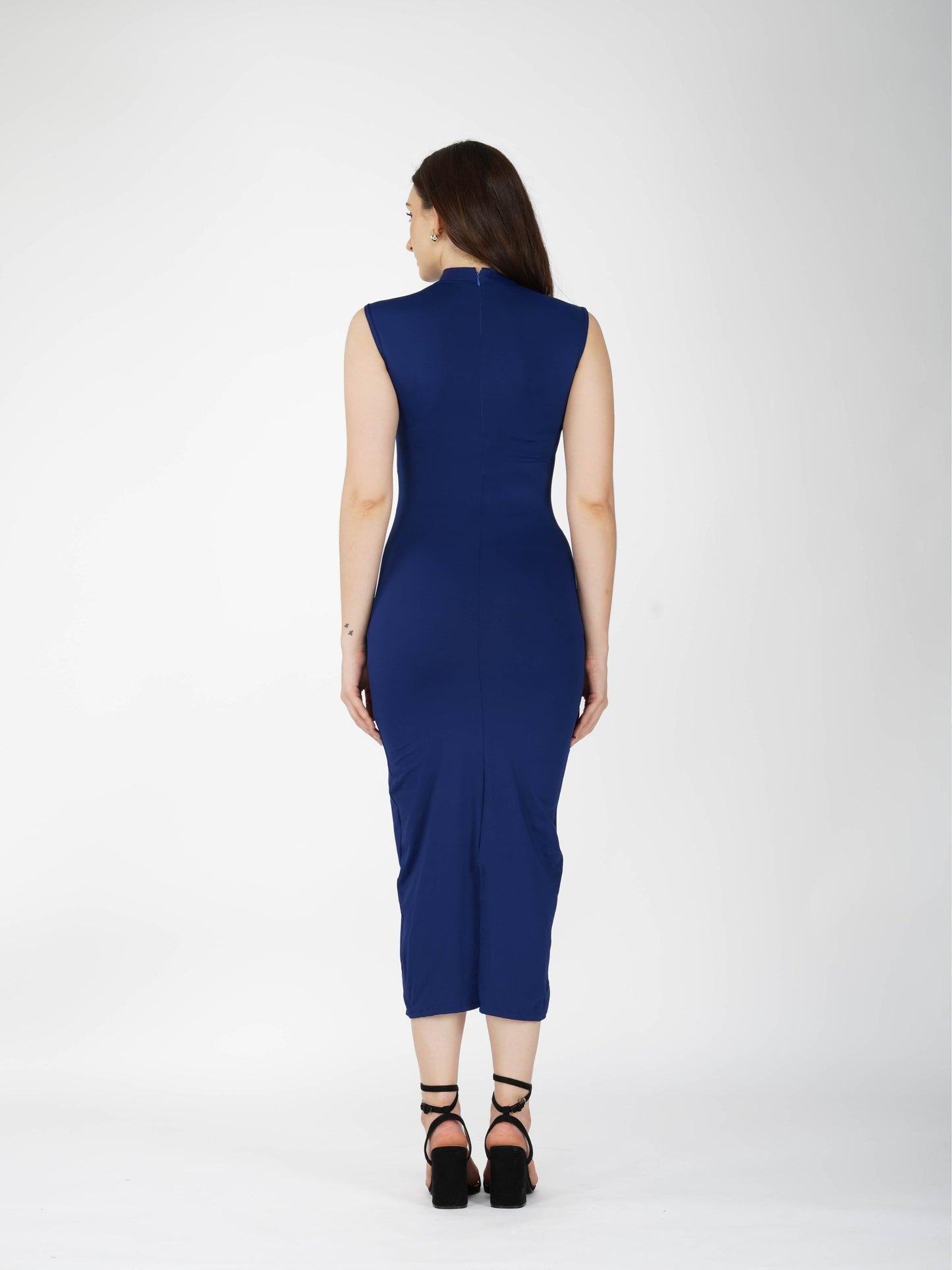 Blue Collared Yoke Dress - Zephyr Dress (Navy)