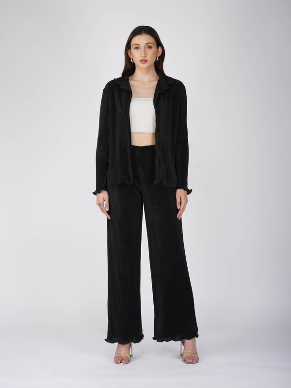 Black Pleated Coord Set - Bliss Coord (Onyx)