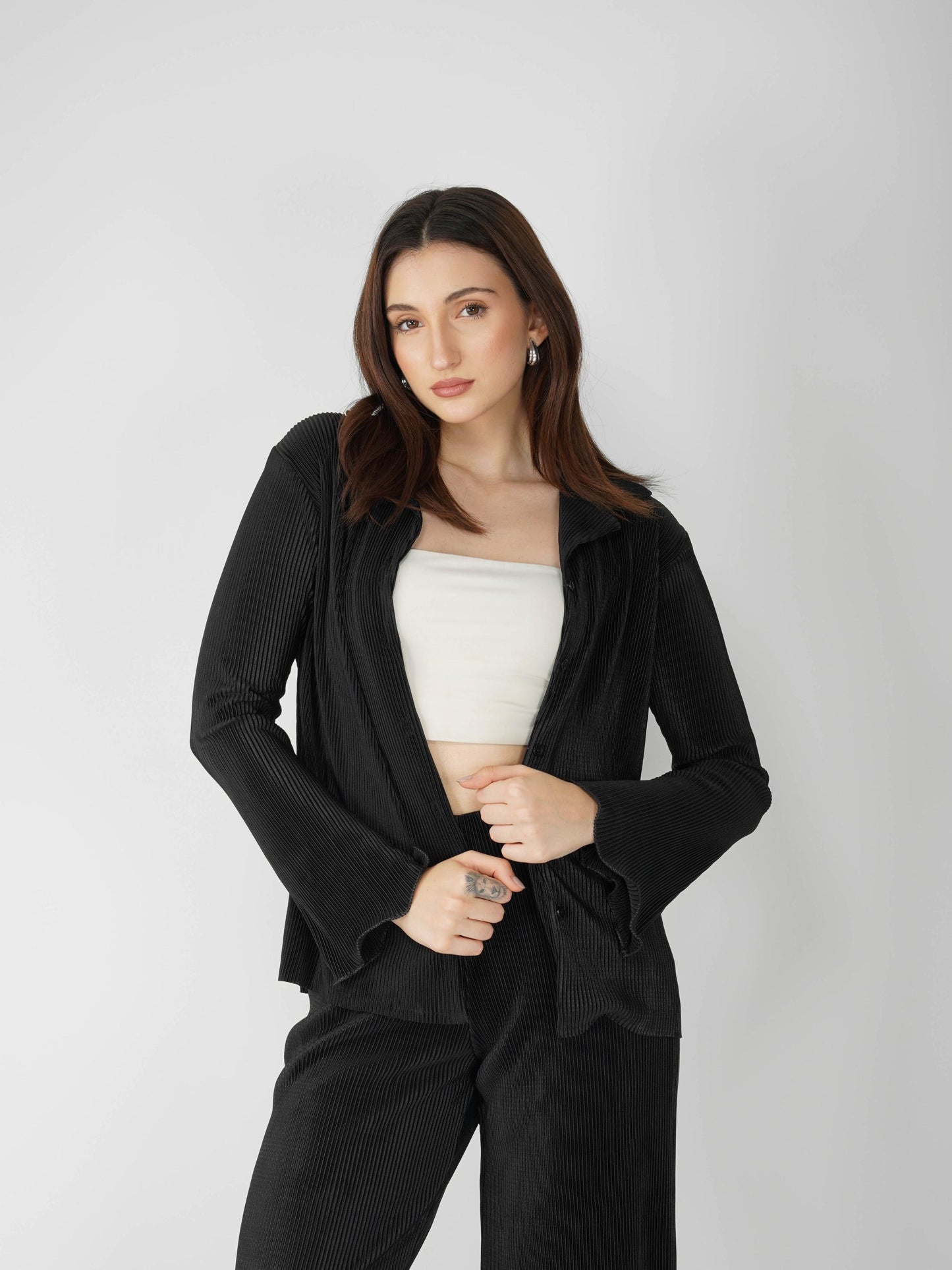 Black Pleated Coord Set - Bliss Coord (Onyx)