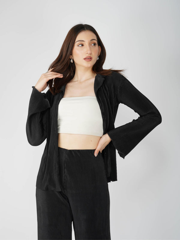Black Pleated Coord Set - Bliss Coord (Onyx)