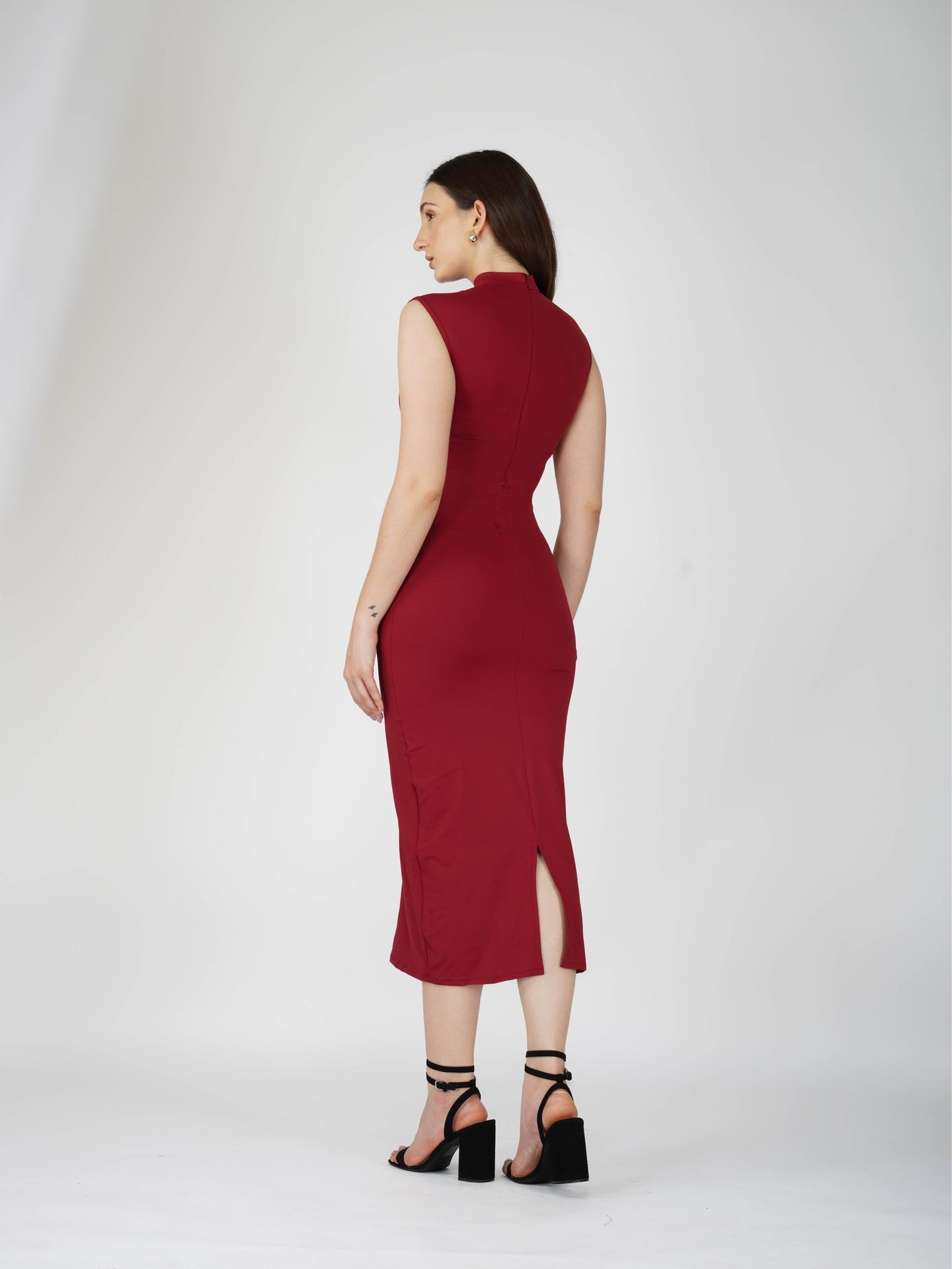 Red Collared Yoke Dress - Zephyr Dress (Cherry)
