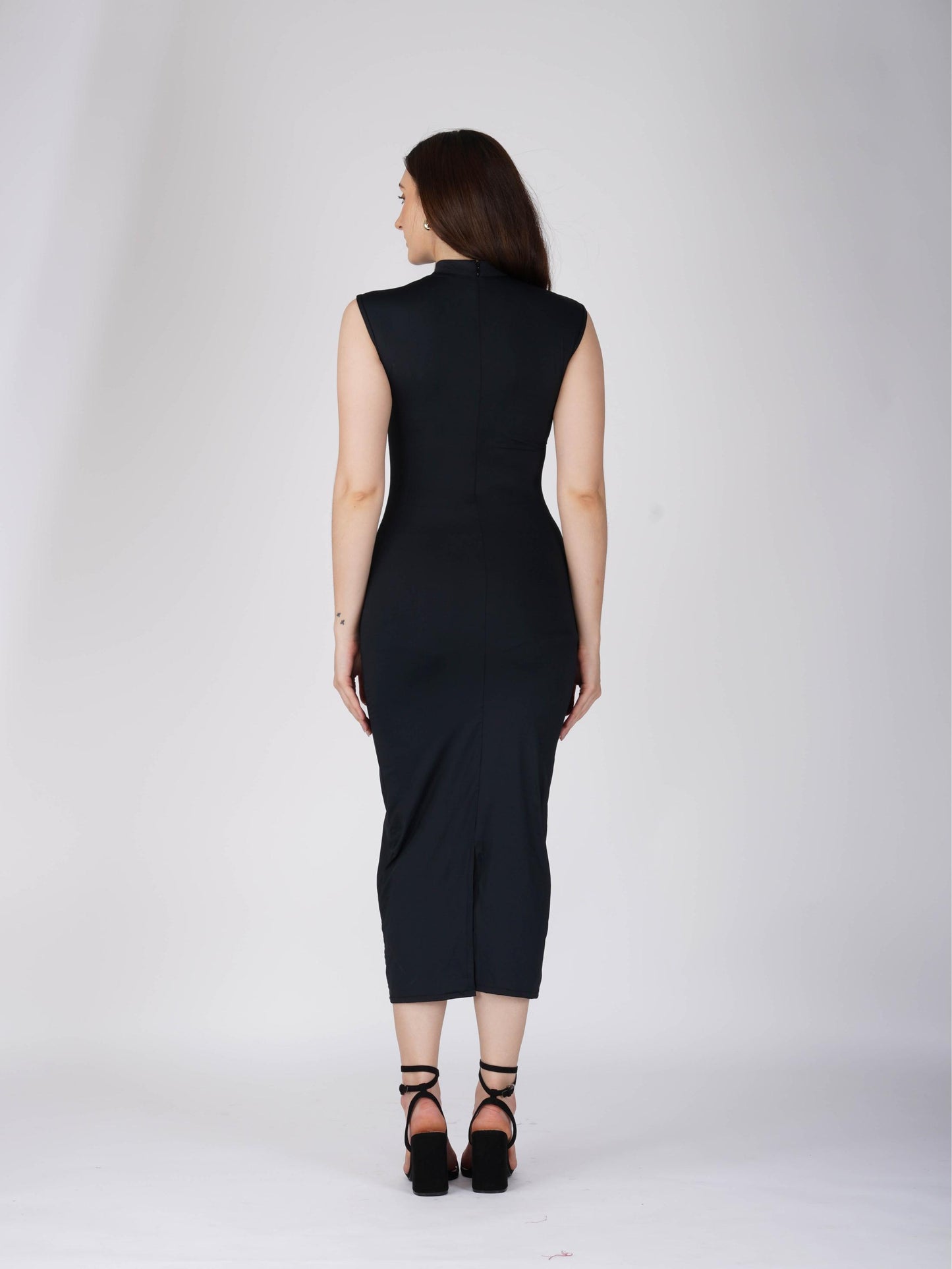 Black Collared Yoke Dress - Zephyr Dress (Onyx)