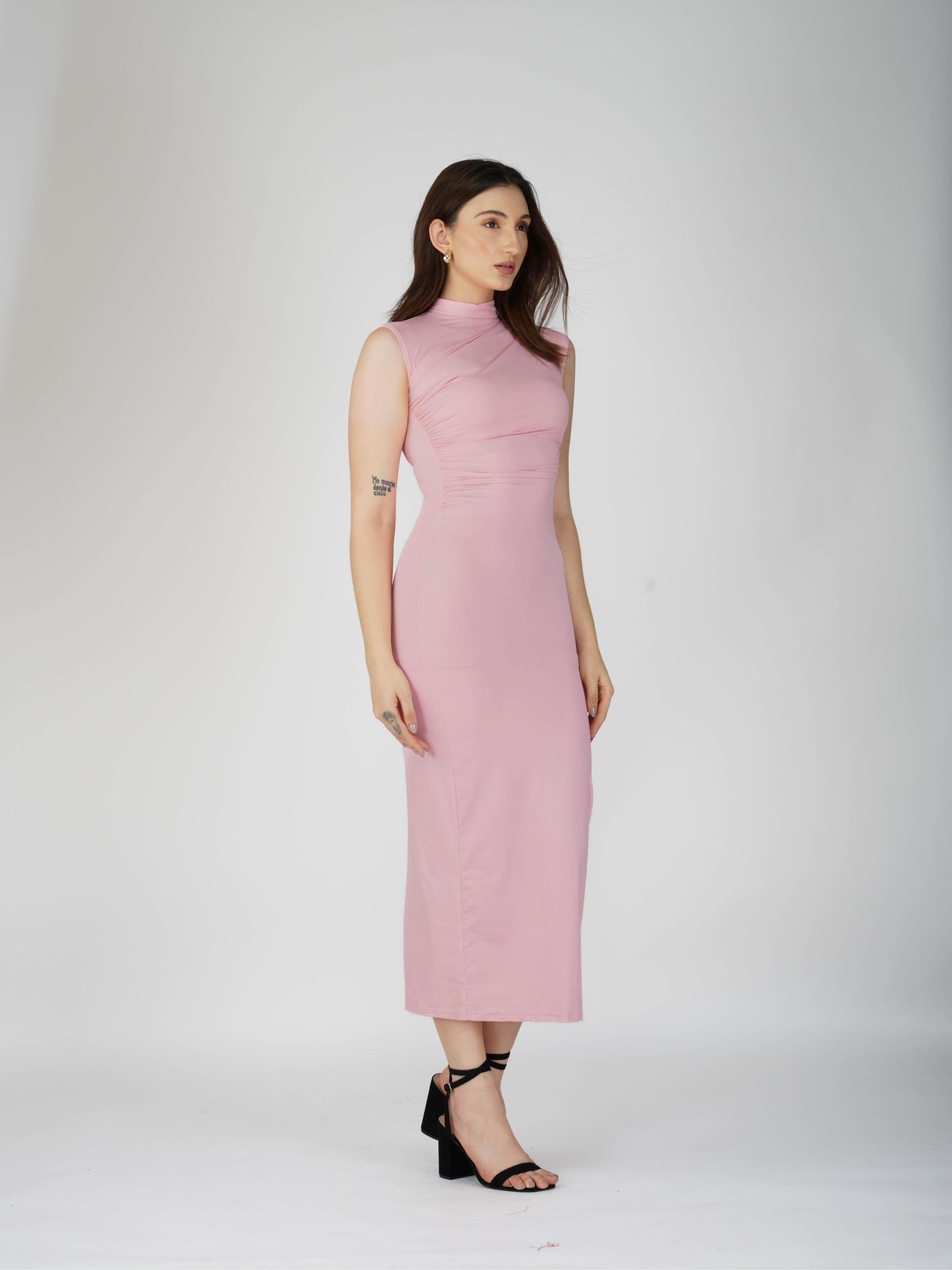 Pink Collared Yoke Dress - Zephyr Dress (Flamingo)