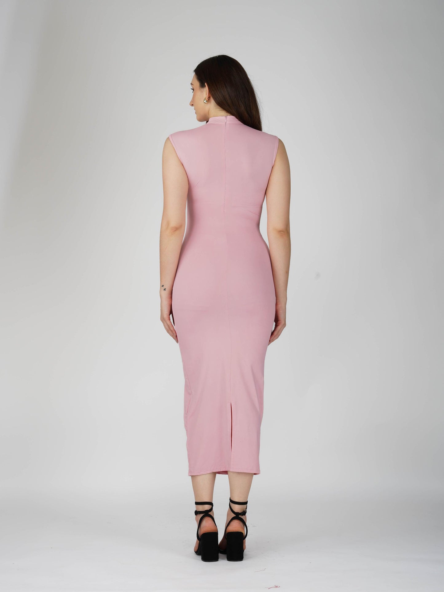 Pink Collared Yoke Dress - Zephyr Dress (Flamingo)
