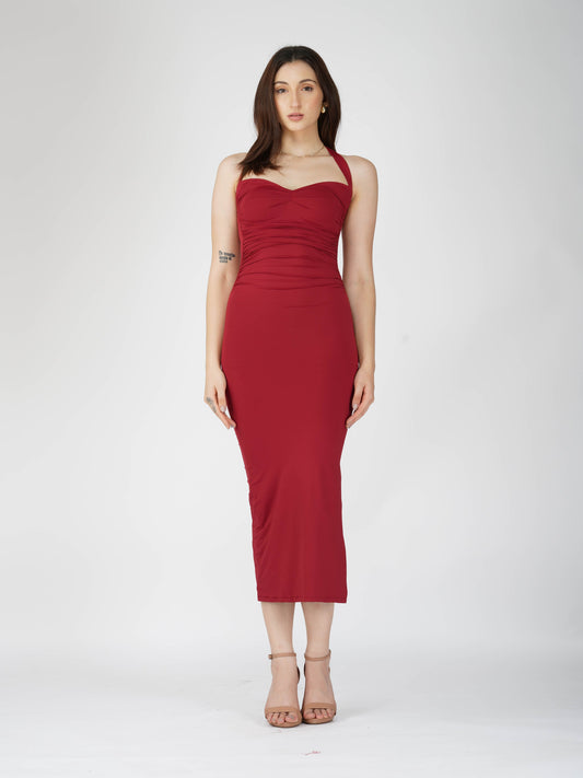 Red Sweetheart Neckline Dress - Ray Dress (Cherry)