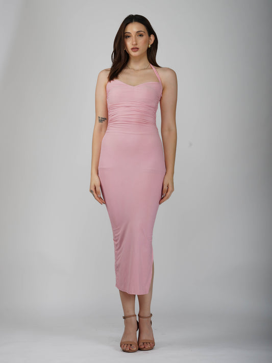 Pink Sweetheart Neckline Dress - Ray Dress (Flamingo)