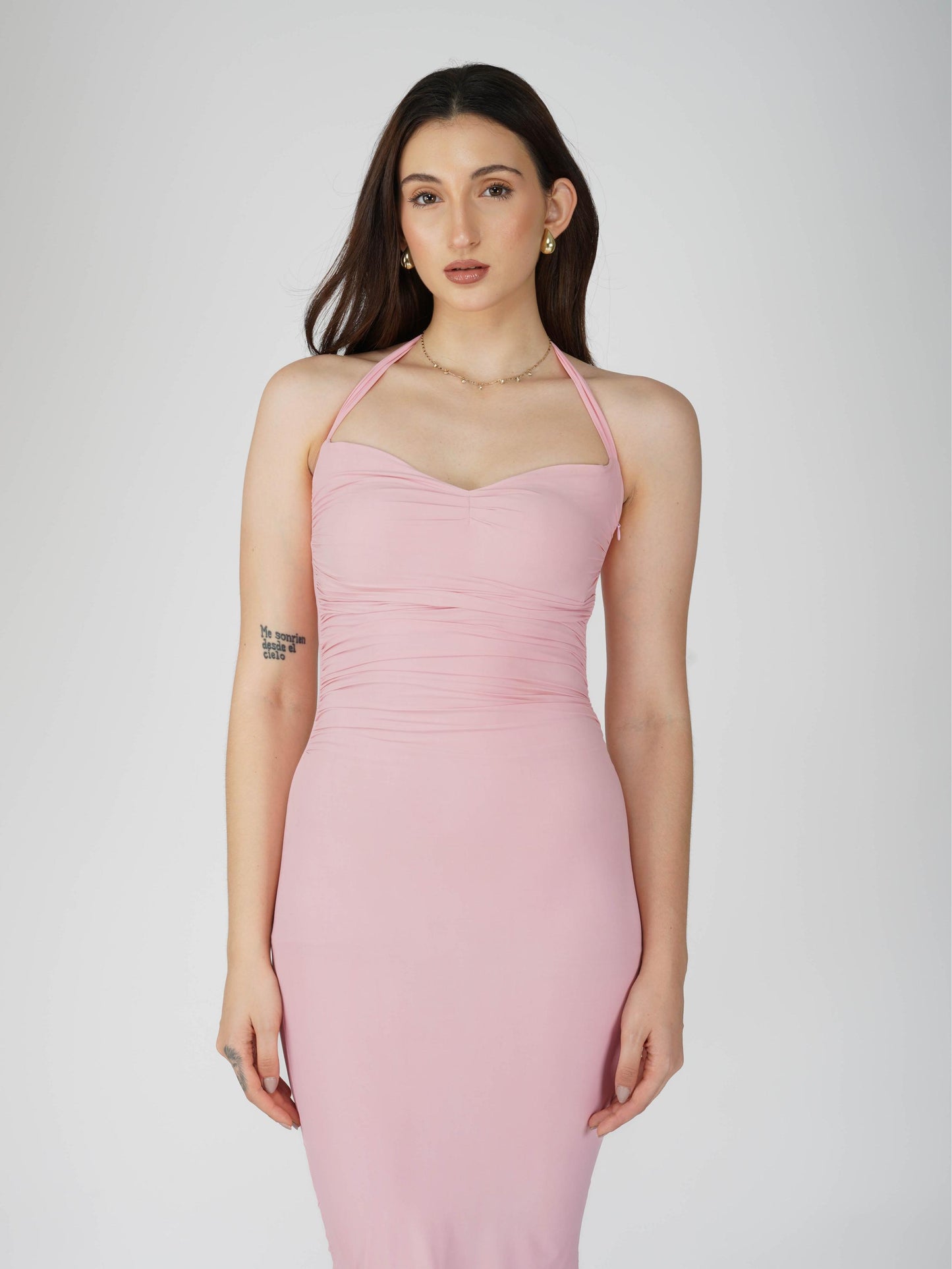 Pink Sweetheart Neckline Dress - Ray Dress (Flamingo)