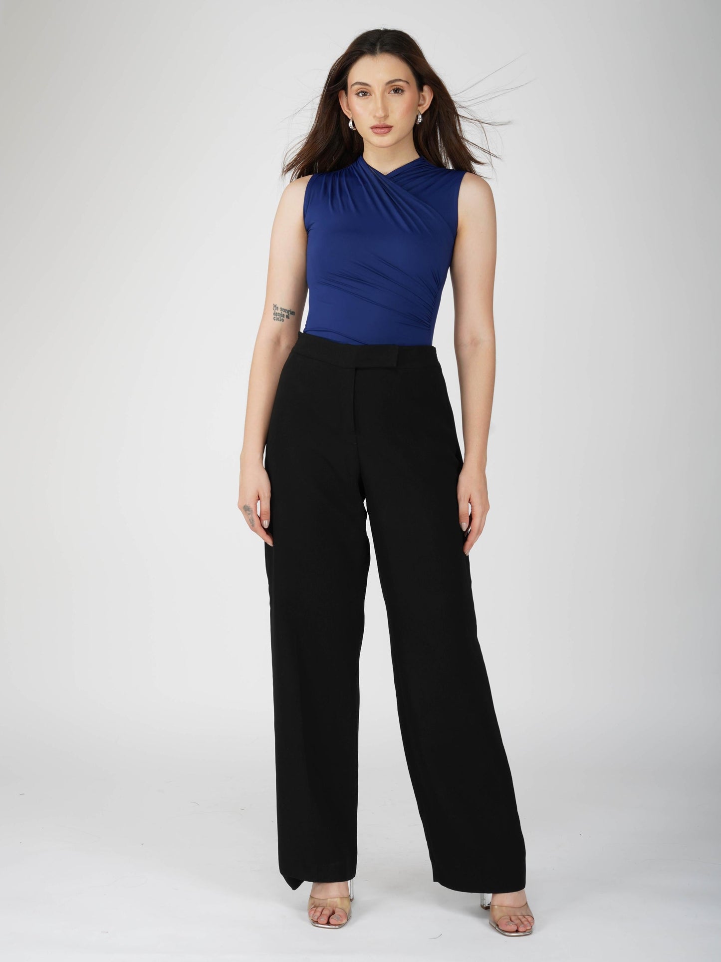Blue Overlap Bodysuit - Glint Bodysuit (Navy)
