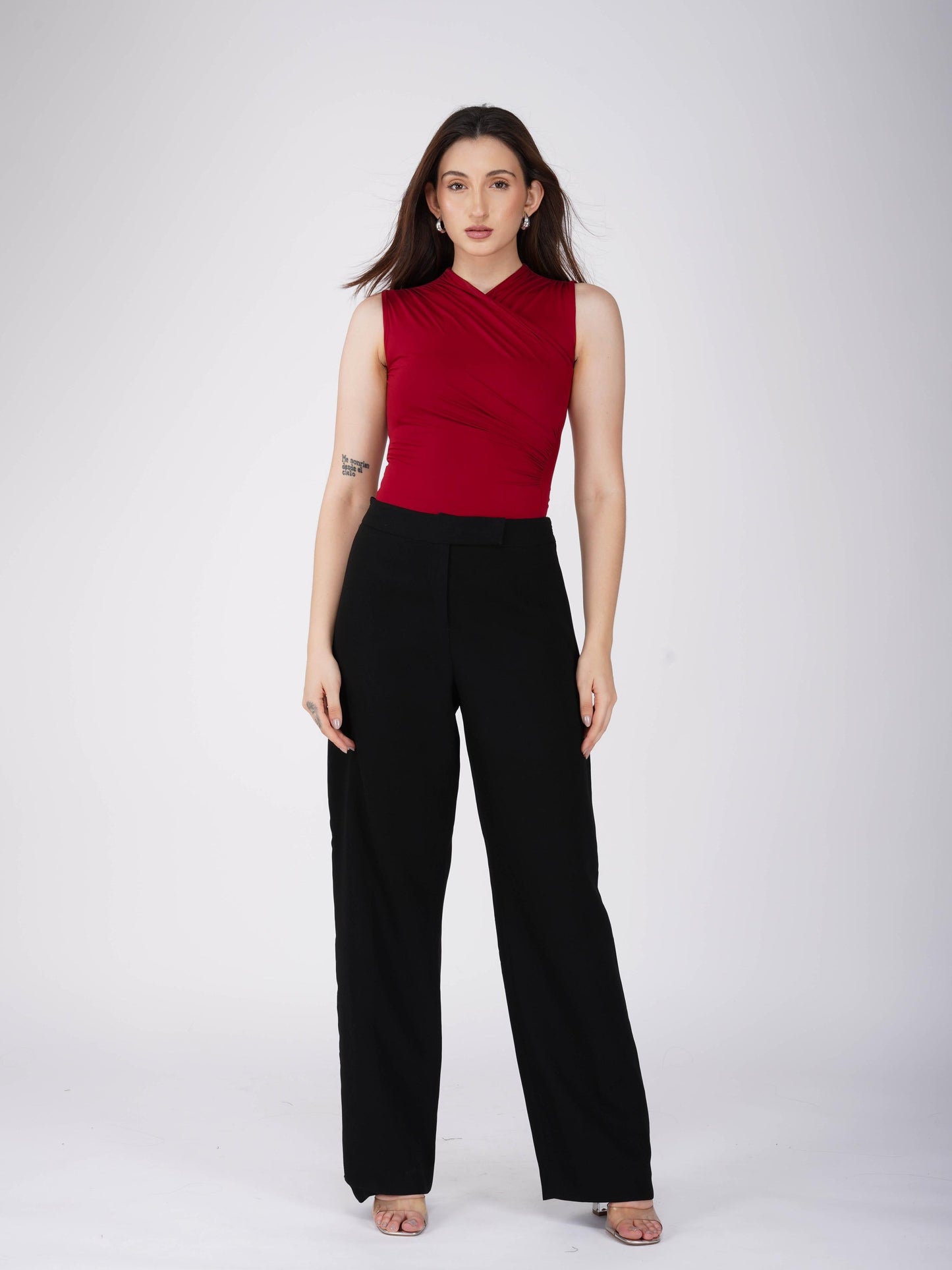 Red Overlap Bodysuit - Glint Bodysuit (Cherry)