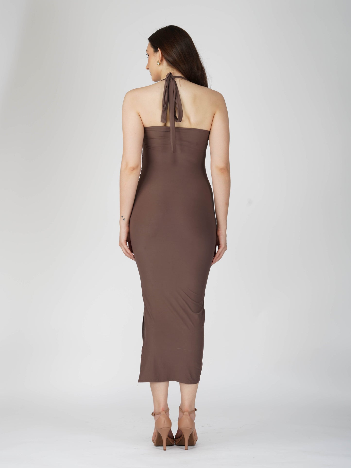 Brown Sweetheart Neckline Dress - Ray Dress (Coco)