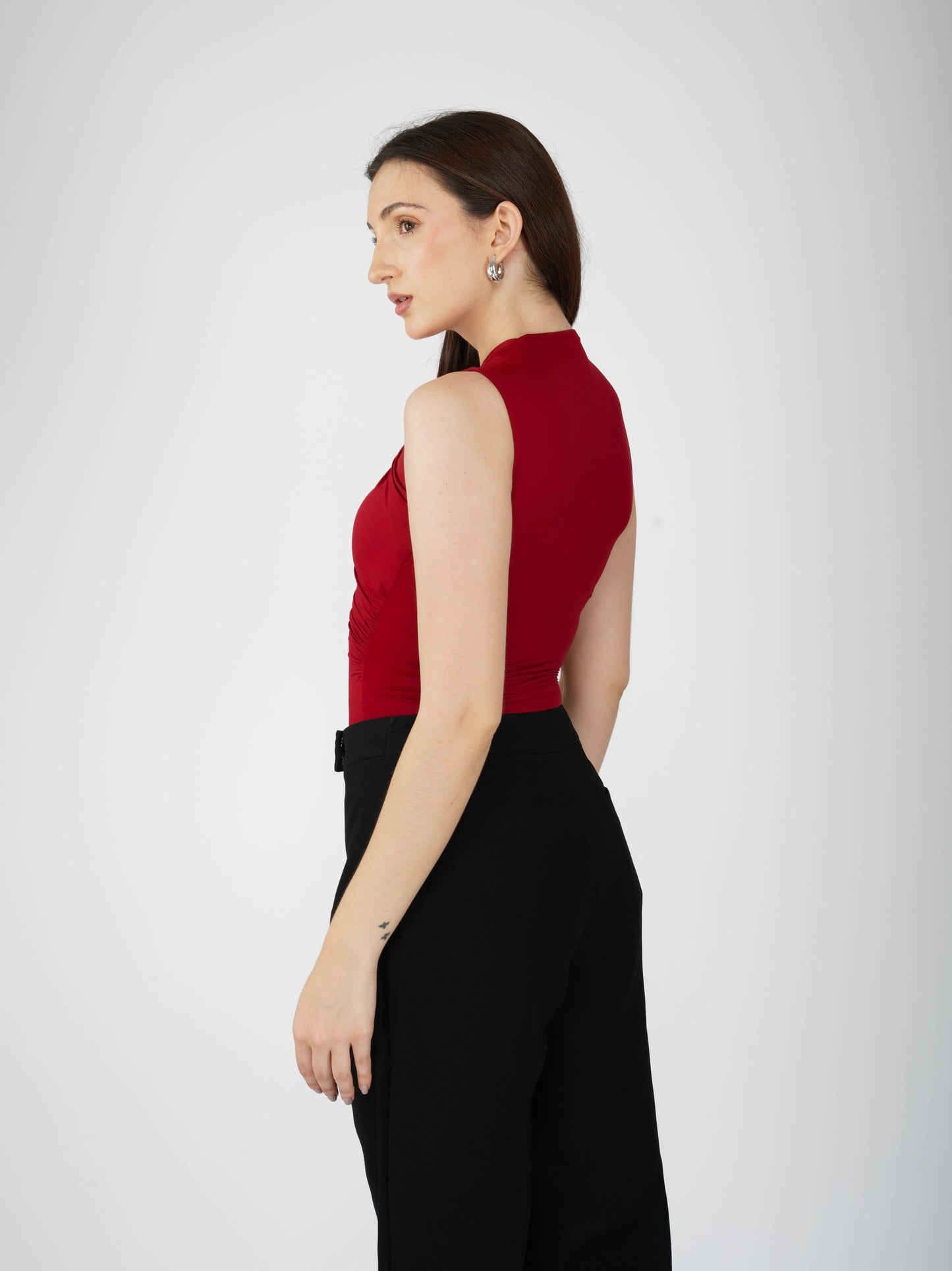 Red Overlap Bodysuit - Glint Bodysuit (Cherry)