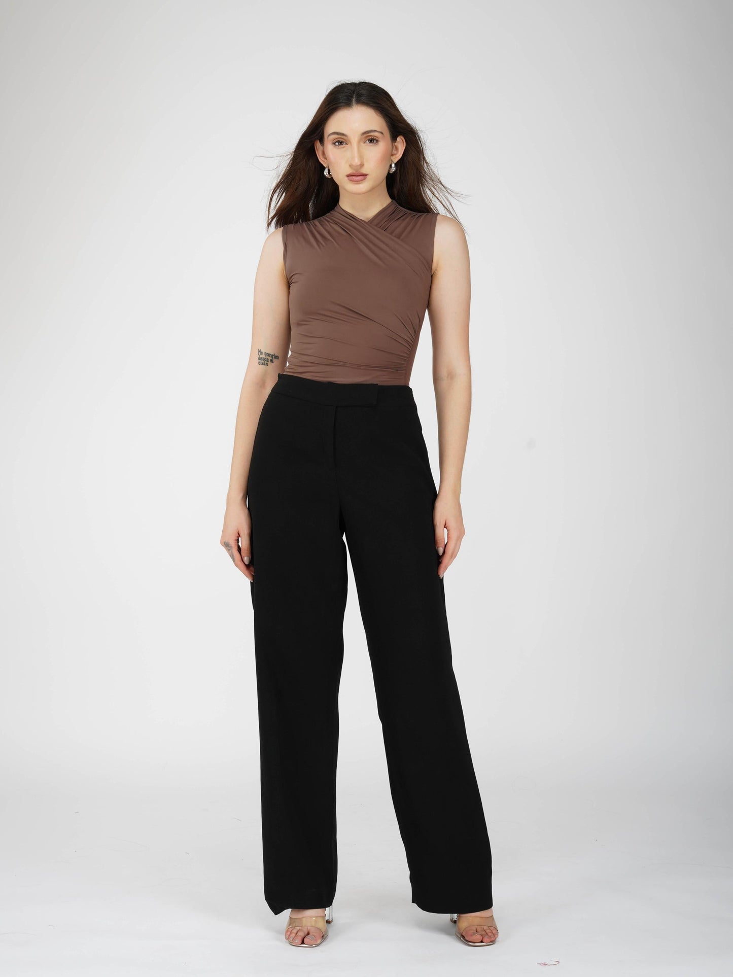 Brown Overlap Bodysuit - Glint Bodysuit (Coco)
