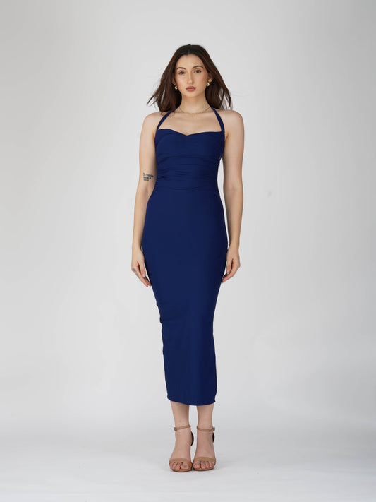 Blue Sweetheart Neckline Dress - Ray Dress (Navy)