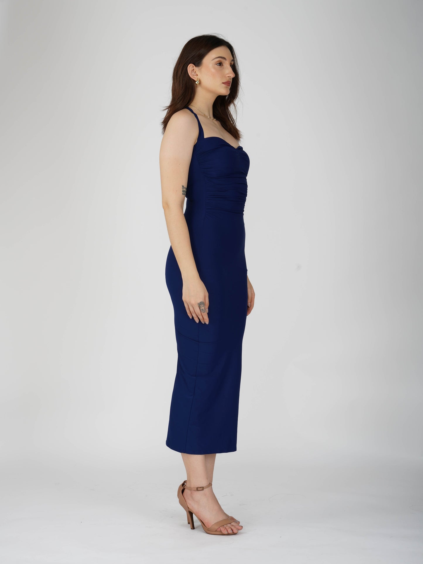 Blue Sweetheart Neckline Dress - Ray Dress (Navy)
