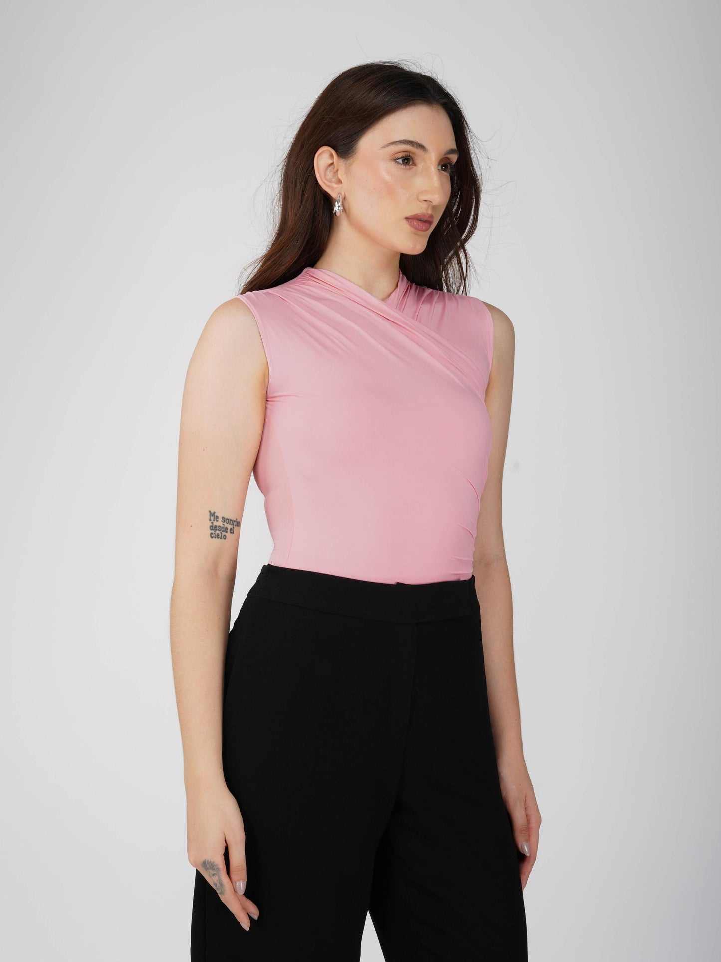 Pink Overlap Bodysuit - Glint Bodysuit (Flamingo)