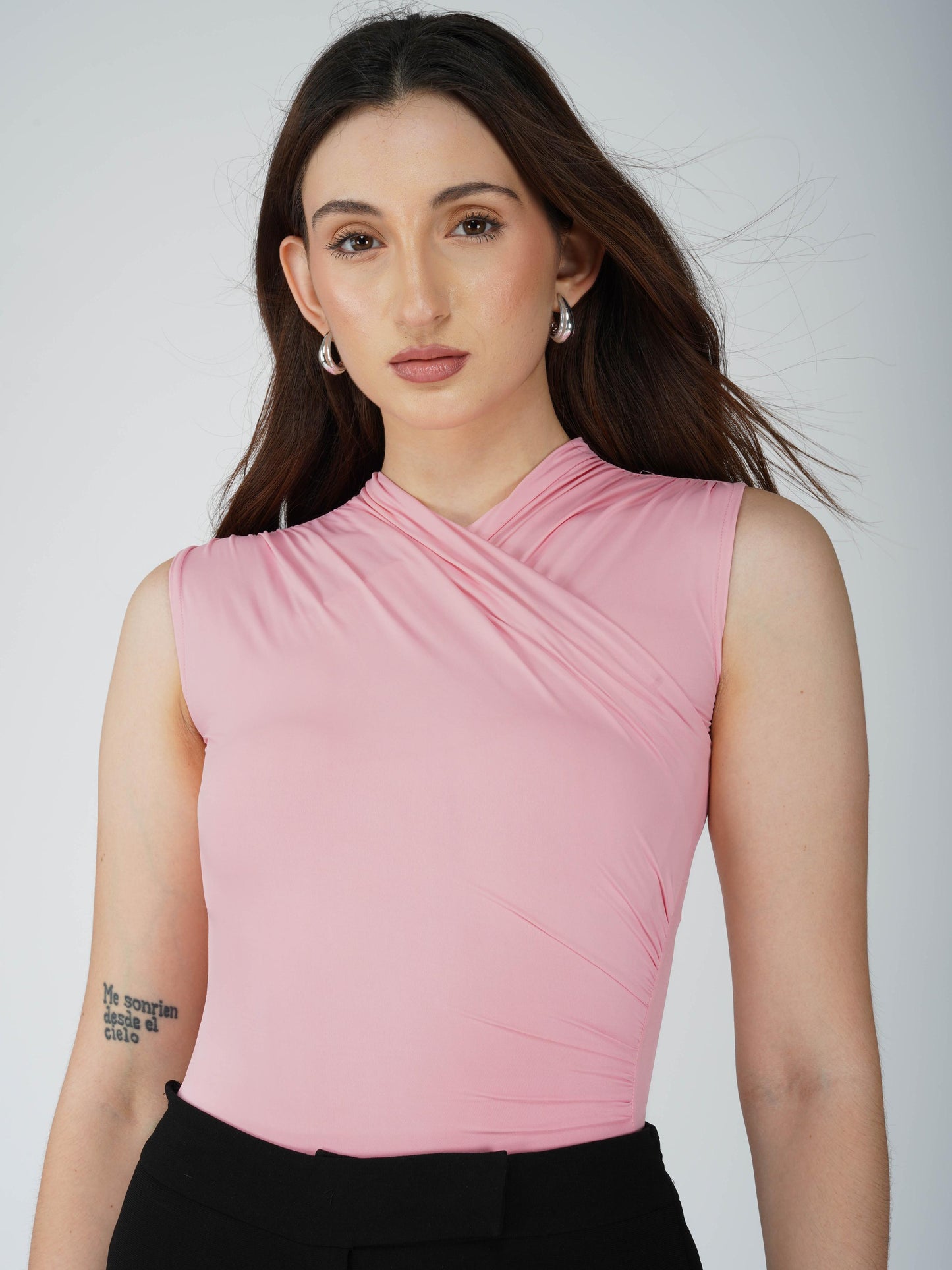 Pink Overlap Bodysuit - Glint Bodysuit (Flamingo)