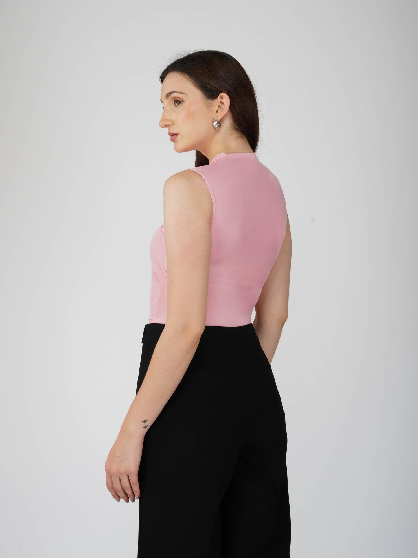 Pink Overlap Bodysuit - Glint Bodysuit (Flamingo)