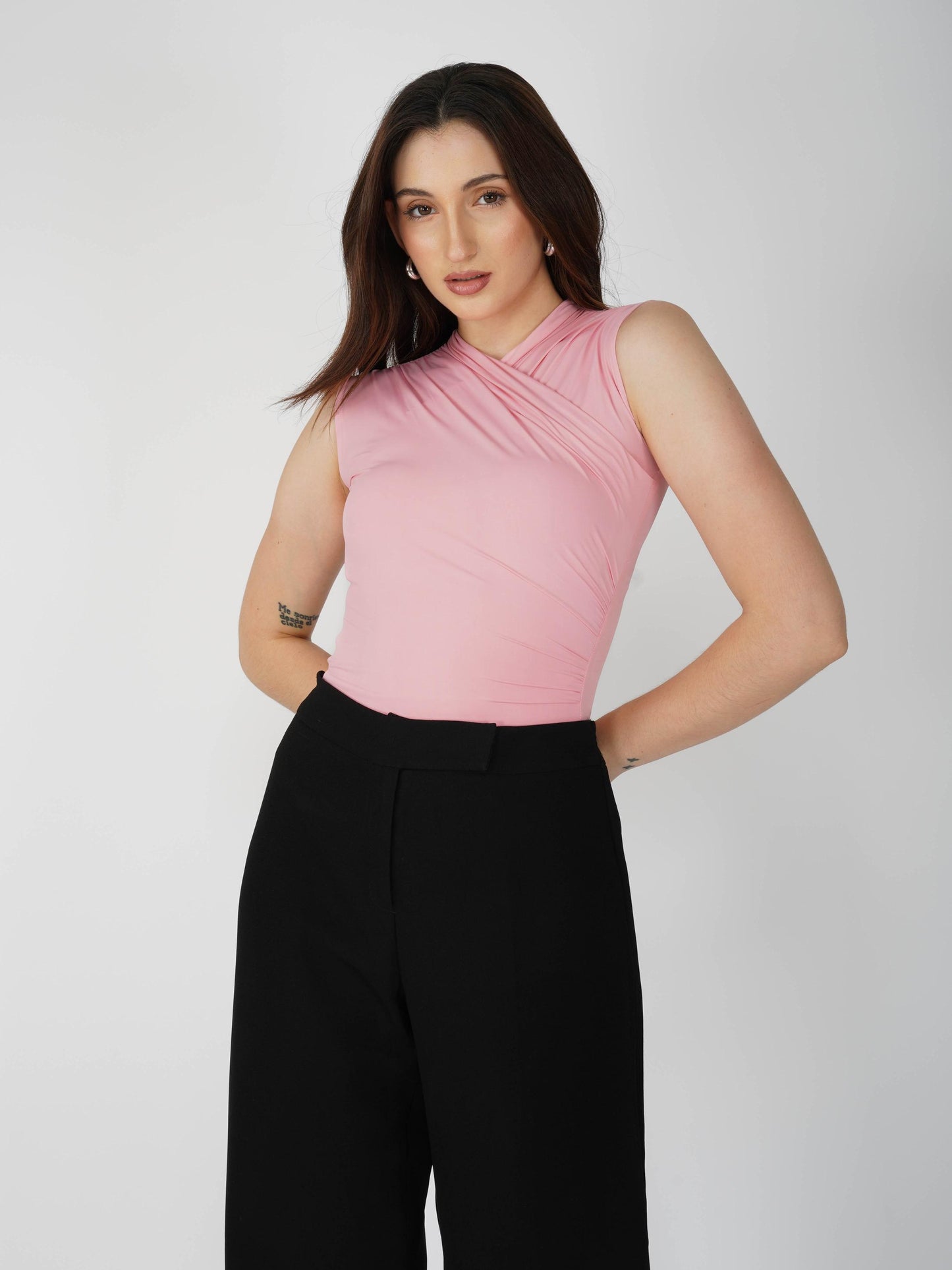 Pink Overlap Bodysuit - Glint Bodysuit (Flamingo)