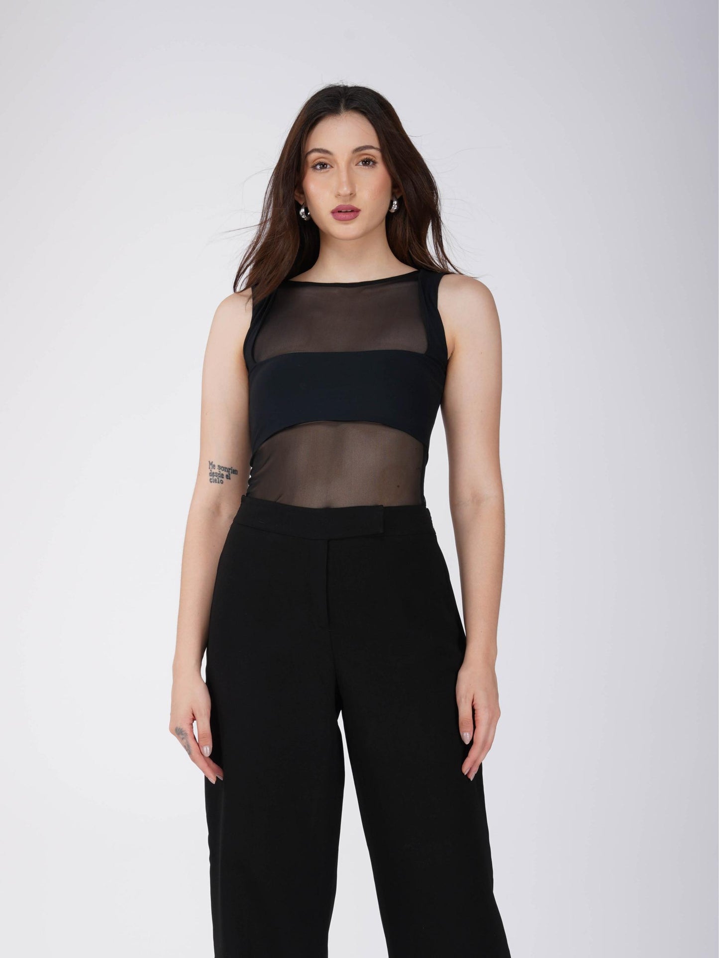 Black Mesh Bodysuit - Clear Bodysuit (Onyx)