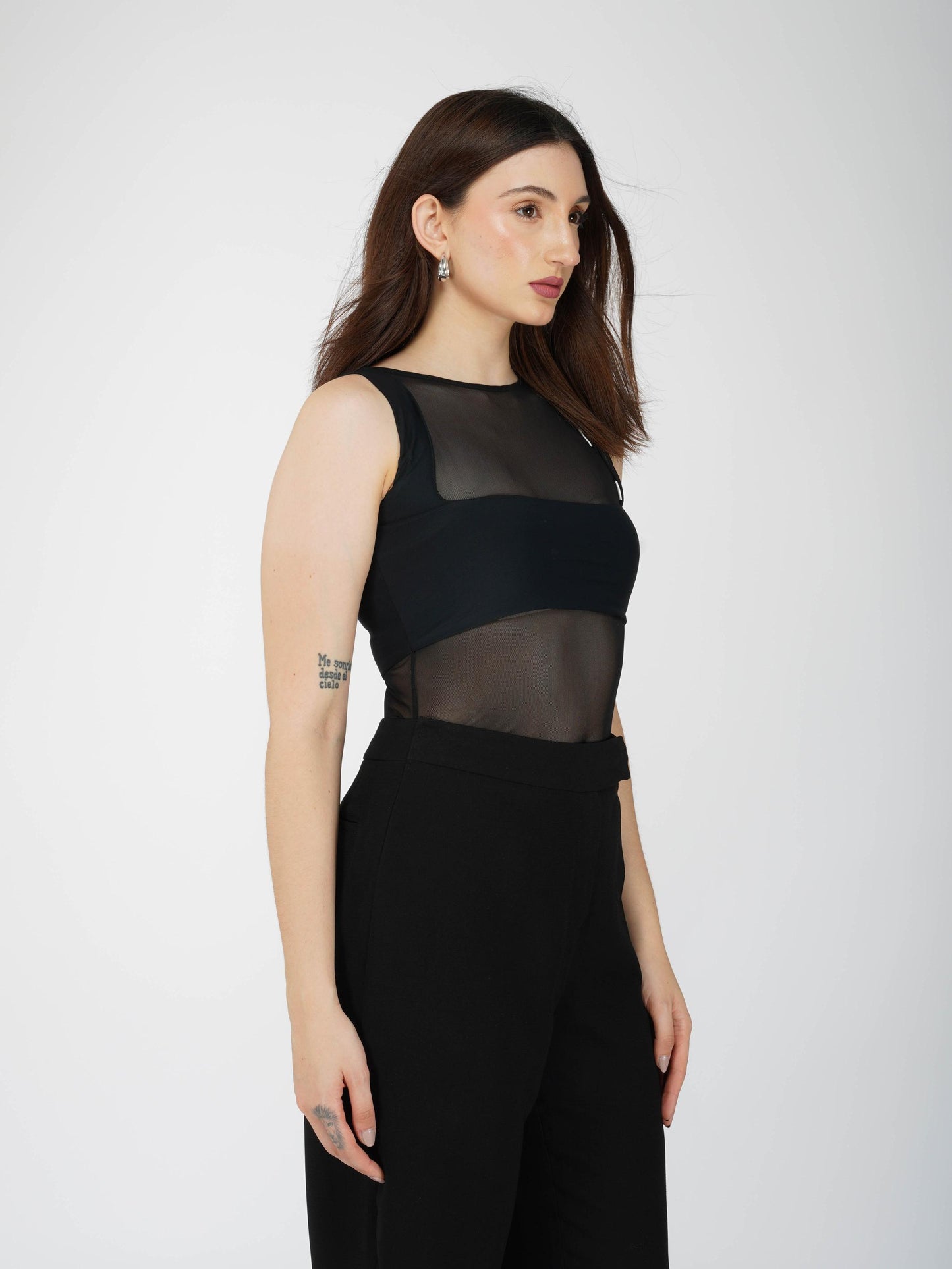 Black Mesh Bodysuit - Clear Bodysuit (Onyx)