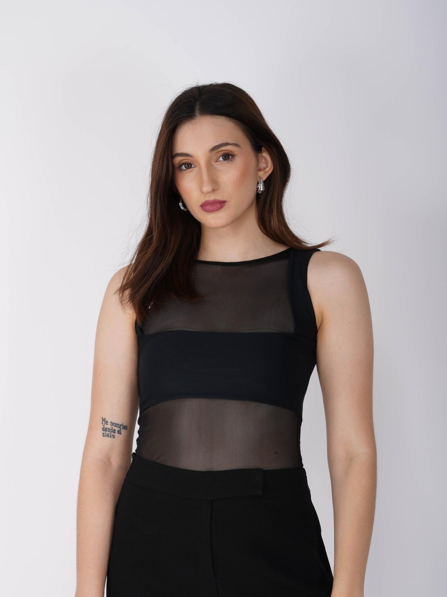 Black Mesh Bodysuit - Clear Bodysuit (Onyx)
