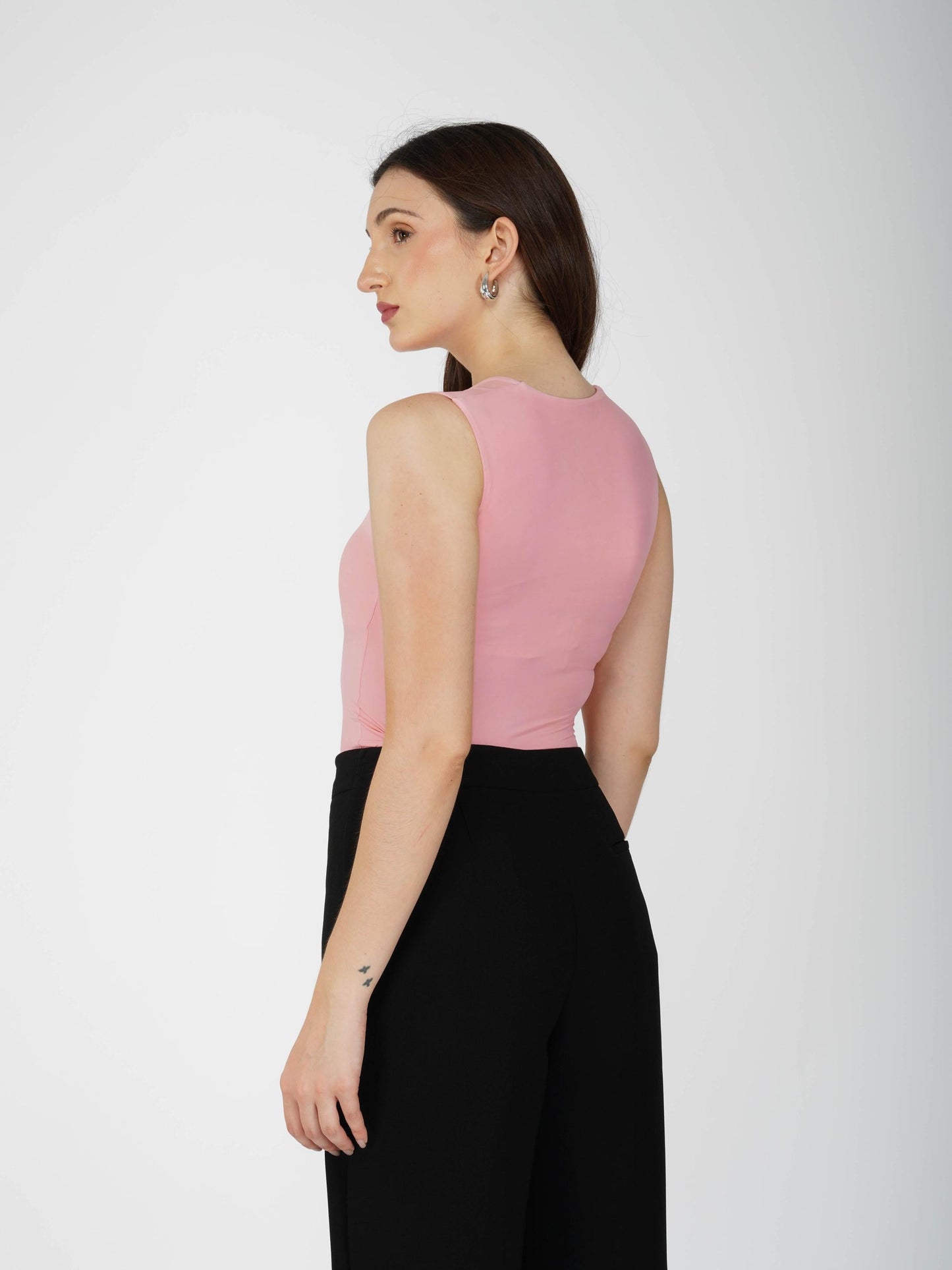 Pink Square Neck Bodysuit - Echo Bodysuit (Flamingo)