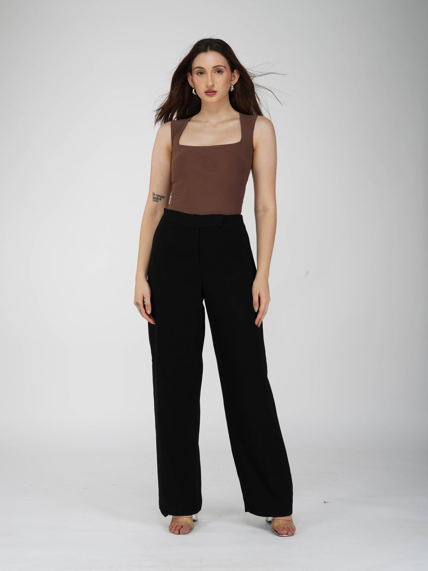 Brown Square Neck Bodysuit - Echo Bodysuit (Coco)