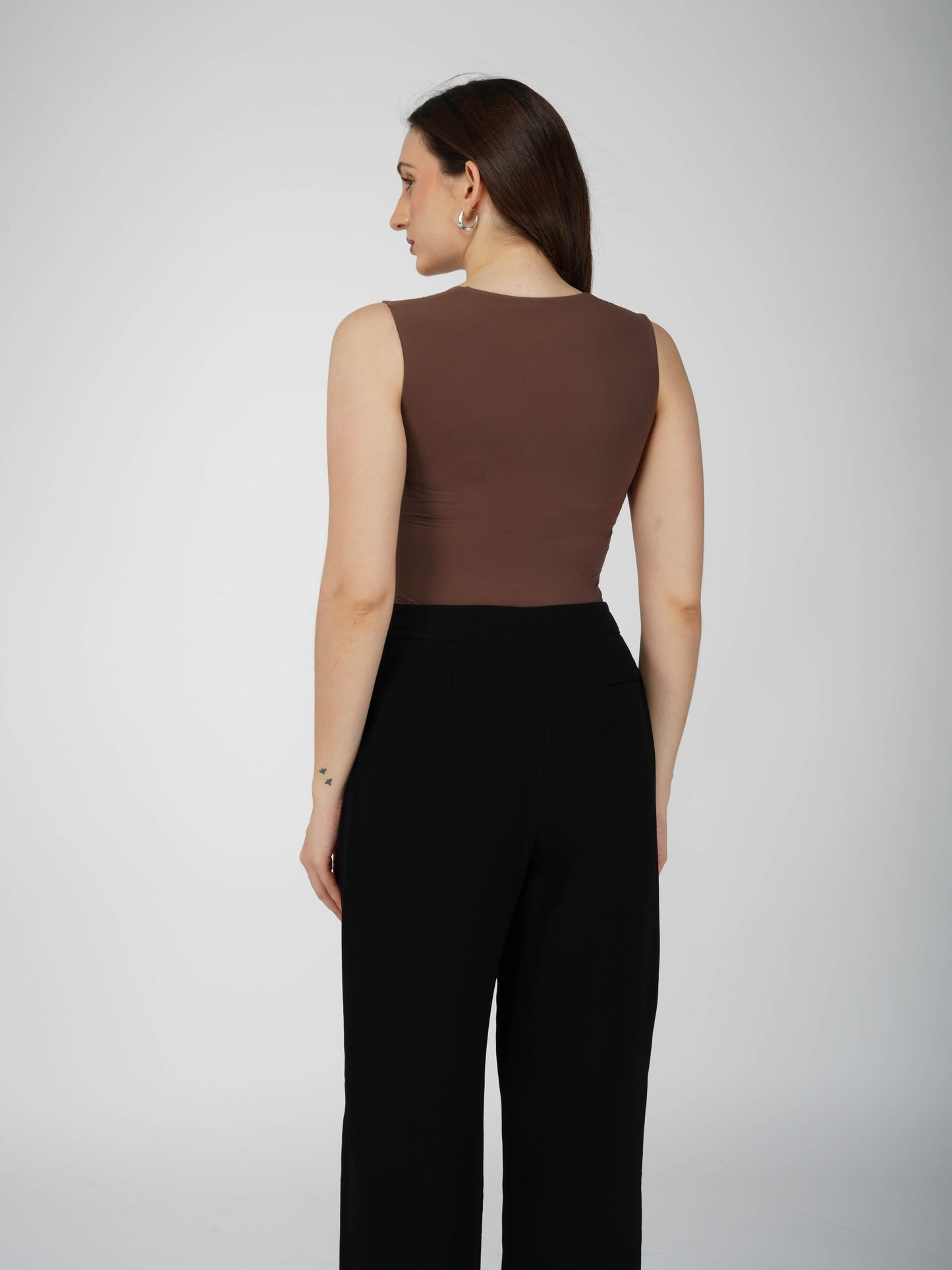 Brown Square Neck Bodysuit - Echo Bodysuit (Coco)