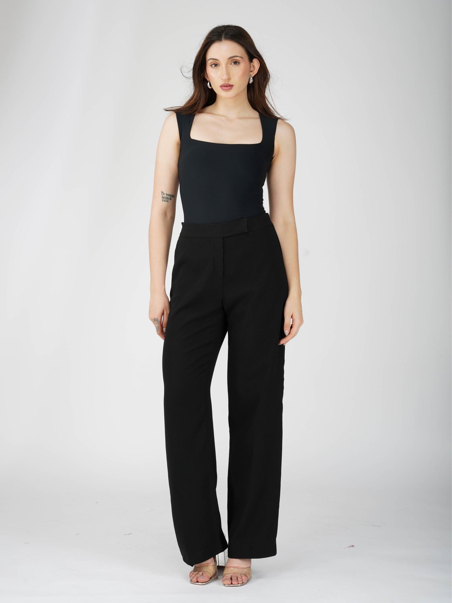 Black Square Neck Bodysuit - Echo Bodysuit (Onyx)