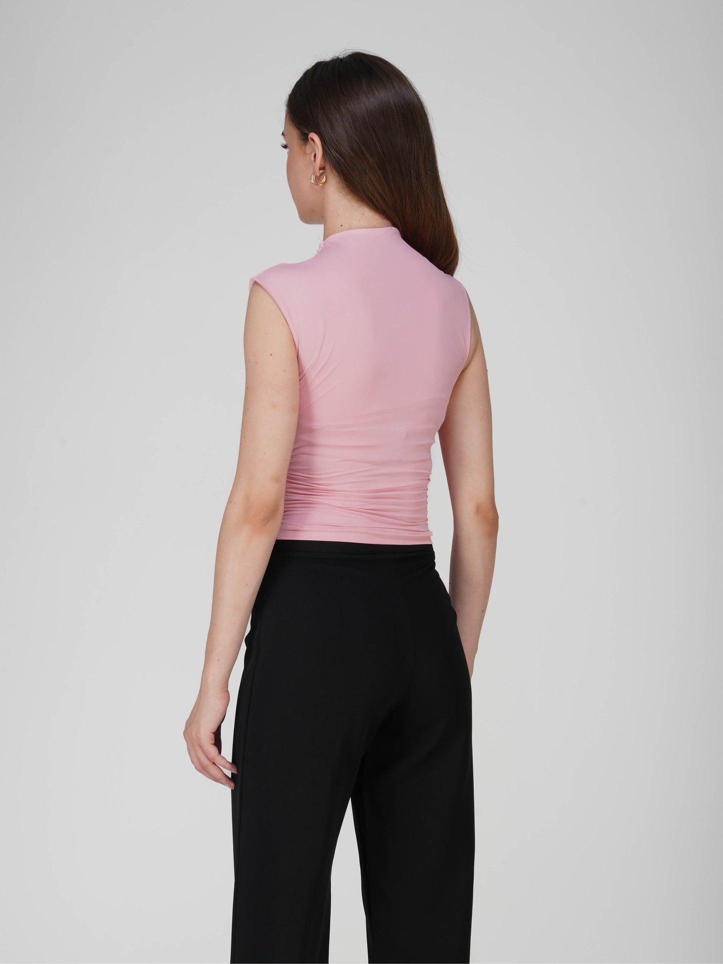 Pink Collared Yoke Top  - Beam Tee (Flamingo)