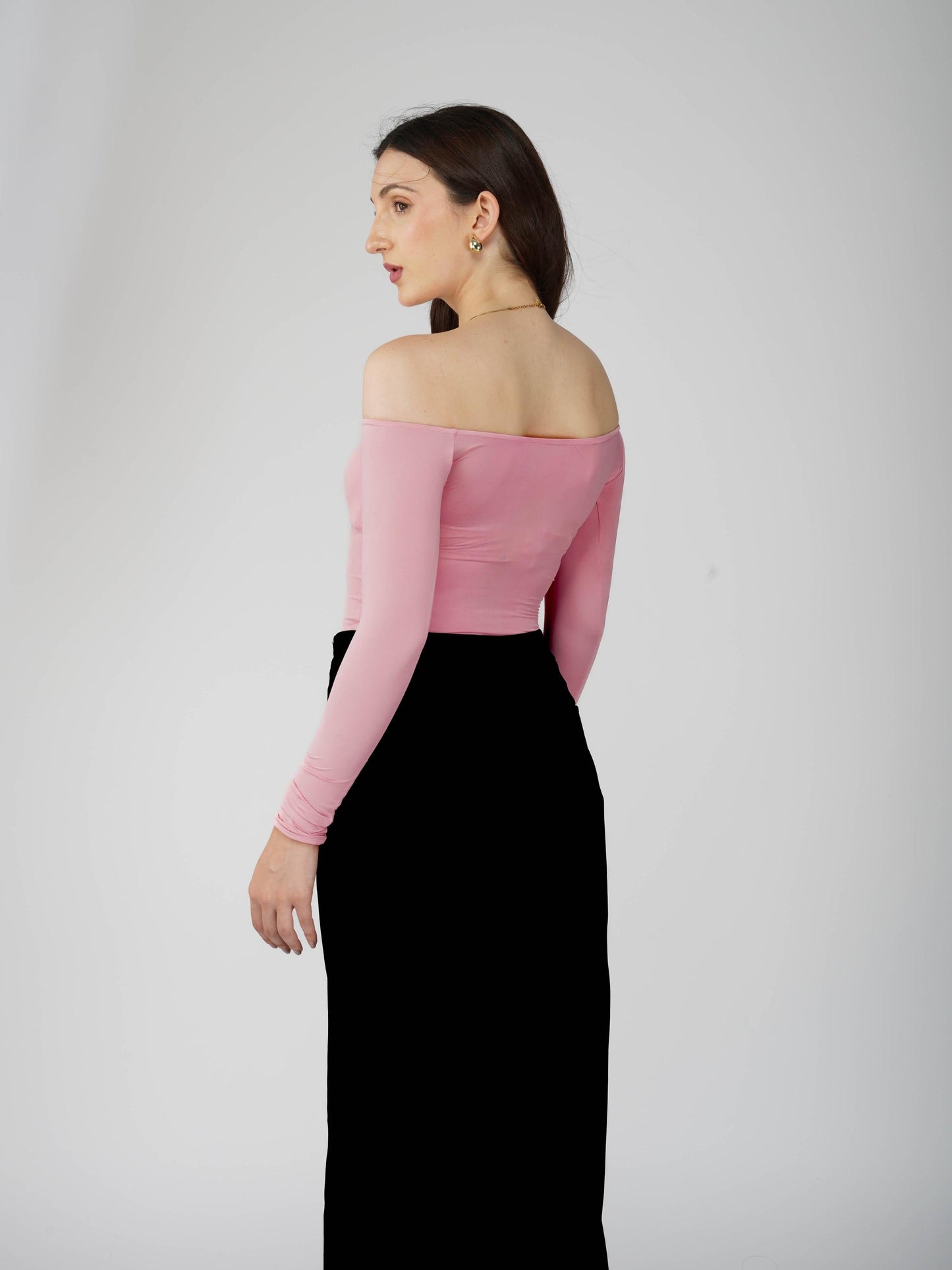 Pink Off-Shoulder Bodysuit - Glaze Bodysuit (Flamingo)