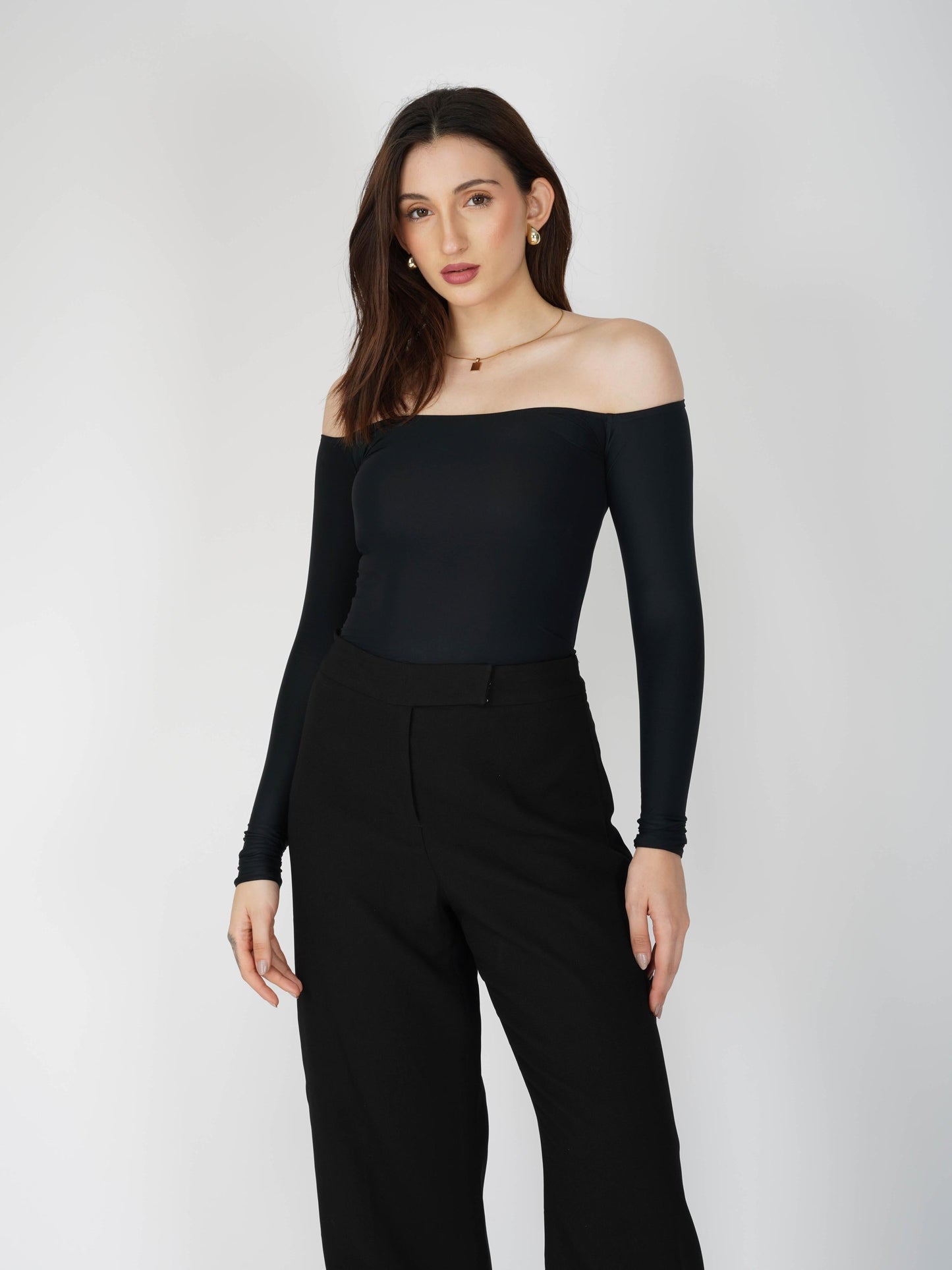 Black Off-Shoulder Bodysuit - Glaze Bodysuit (Onyx)