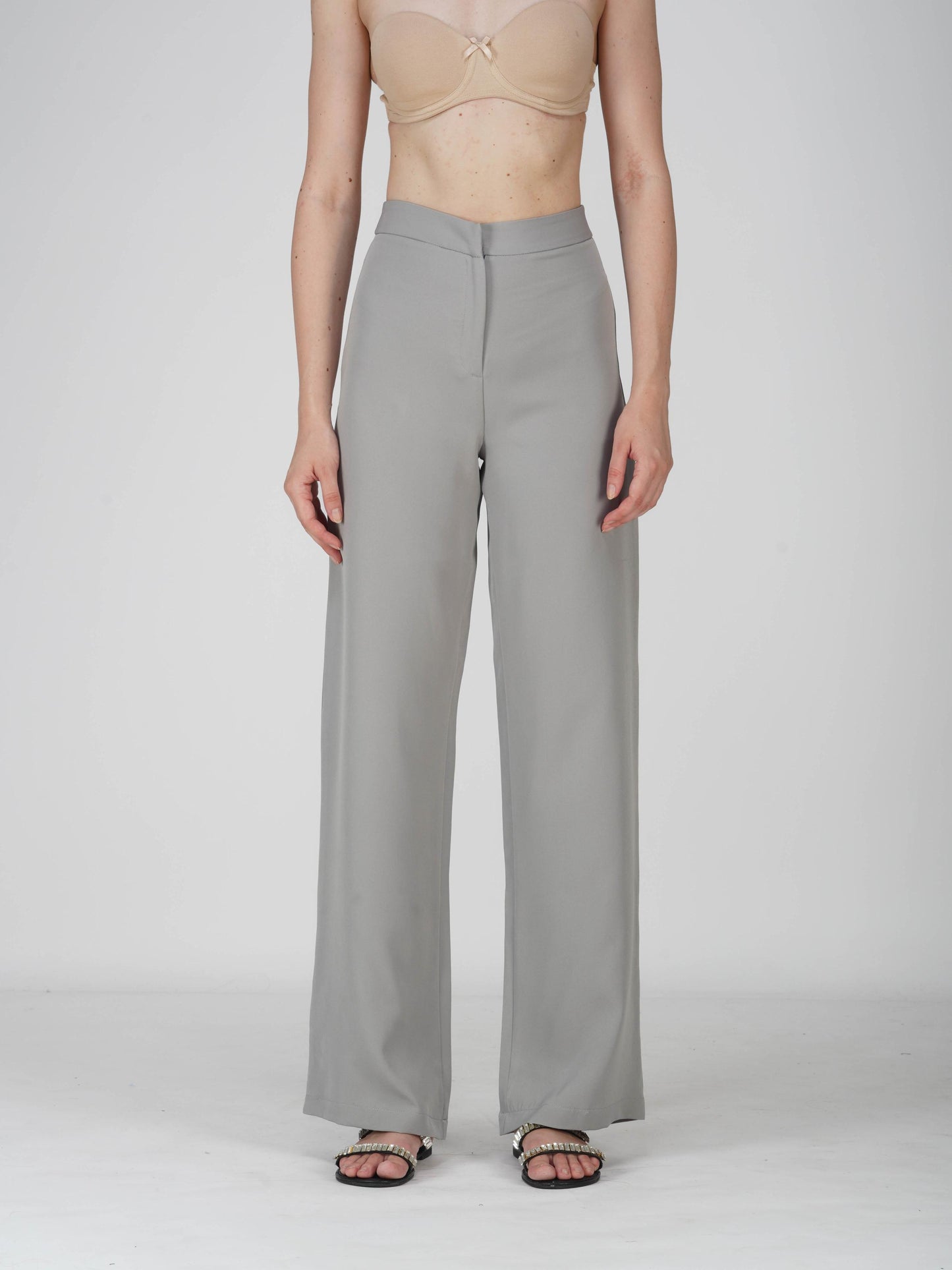Grey Overlap Crop Blazer Set - Lucid Set (Ash)