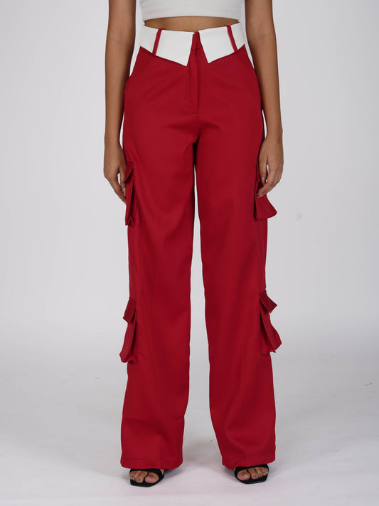 Red Cargo Pants - Dusk Pants (Cherry)