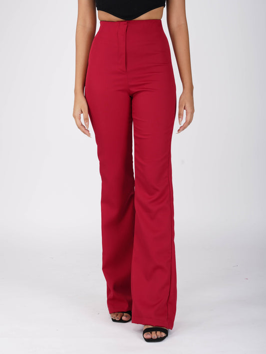 Red Flare Pants - Moss Pants (Cherry)