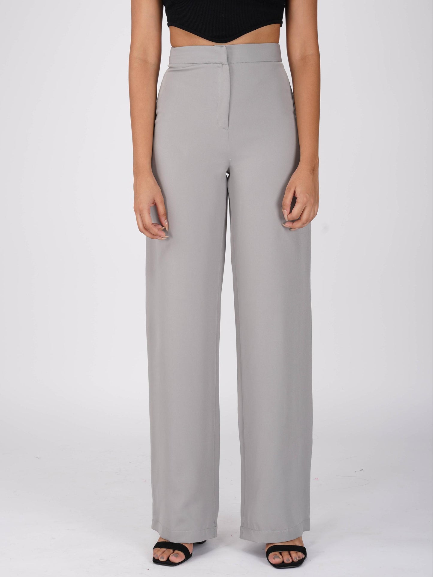 Grey Straight Fit Trousers - Dawn Pants (Ash)
