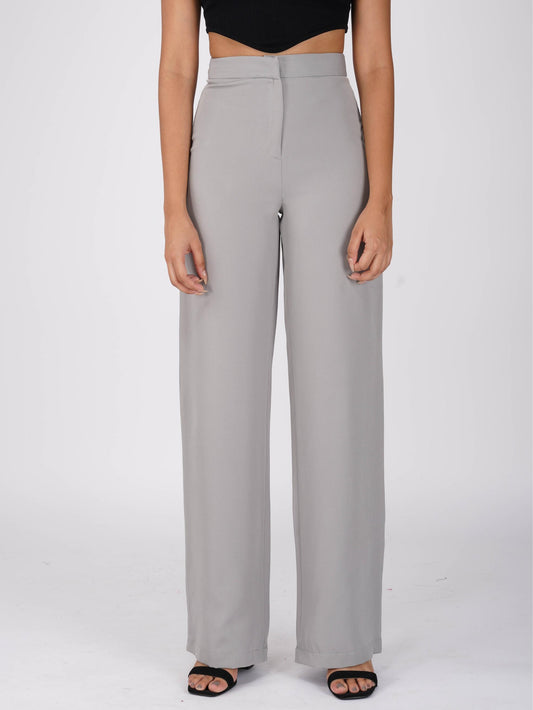 Grey Straight Fit Trousers - Dawn Pants (Ash)