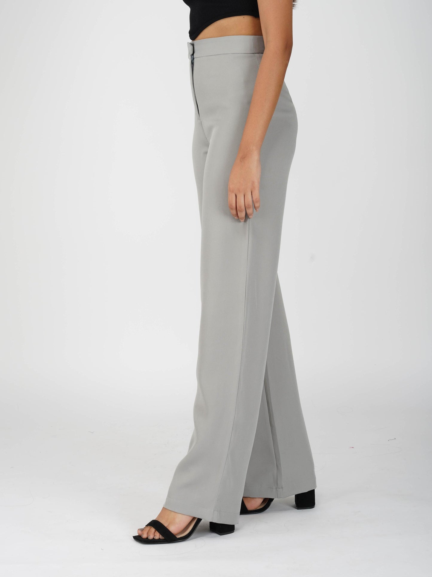 Grey Straight Fit Trousers - Dawn Pants (Ash)