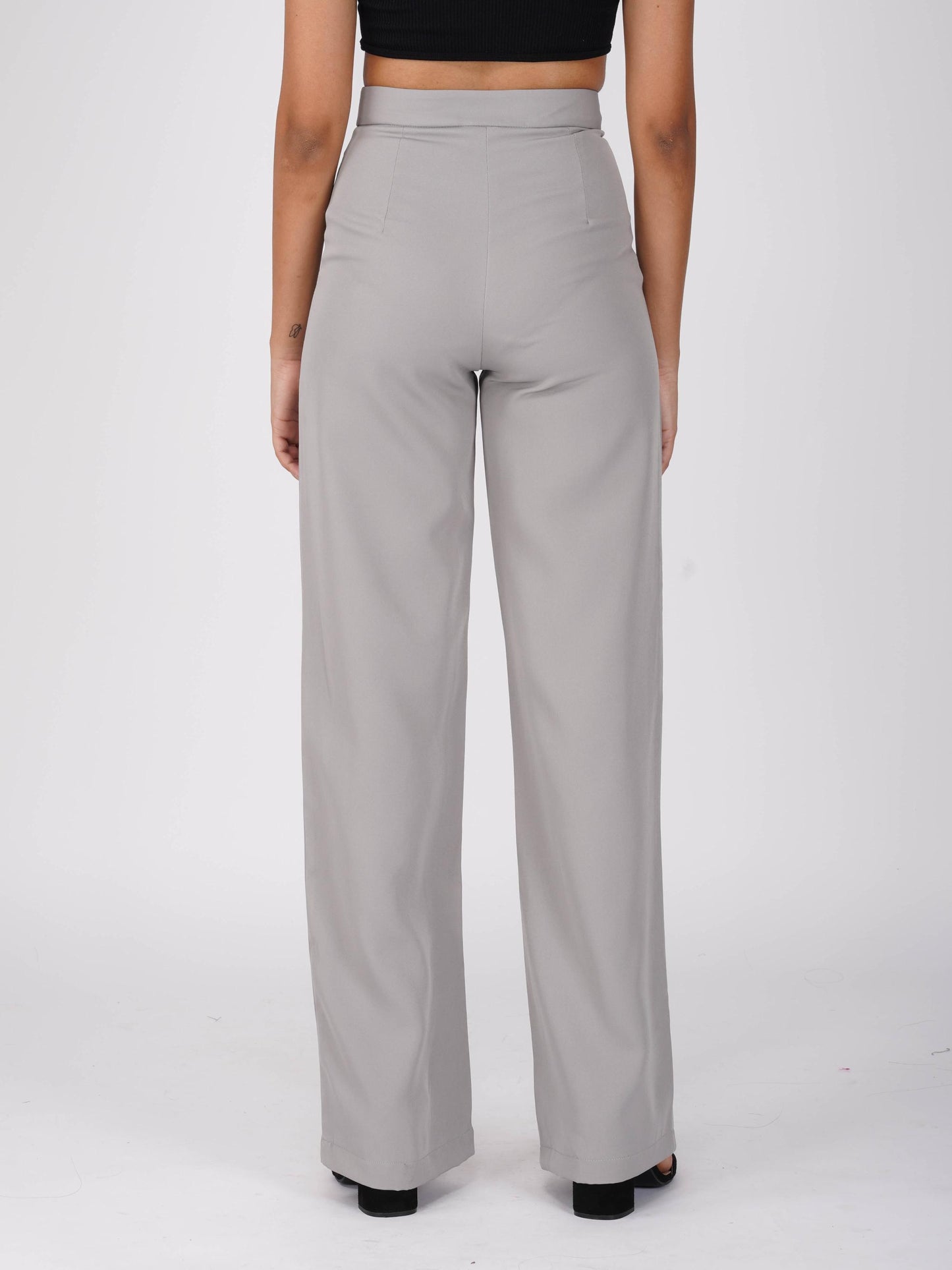 Grey Straight Fit Trousers - Dawn Pants (Ash)