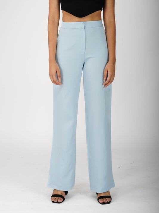 Blue Straight Fit Trousers - Dawn Pants (Sky)