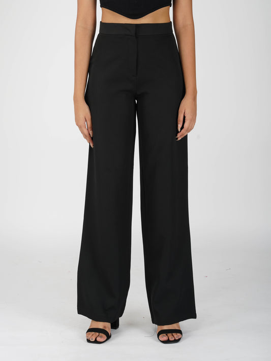 Black Straight Fit Trousers - Dawn Pants (Onyx)