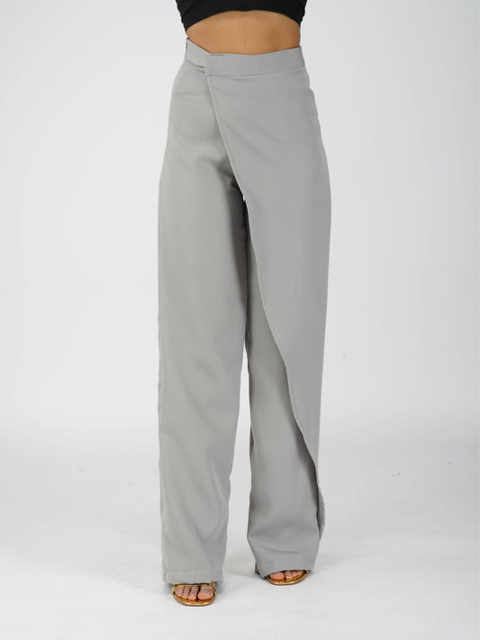 Grey Overlap Pants - Wave Pants (Ash)