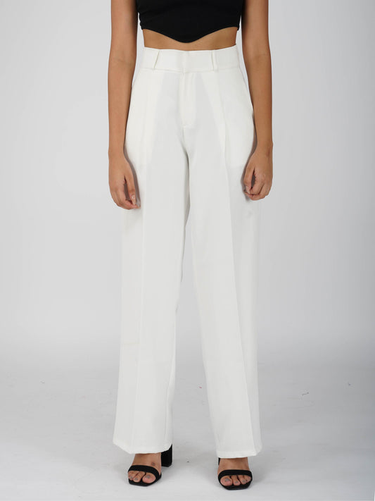 White Pleated Pants - Mist Pants (Dove)