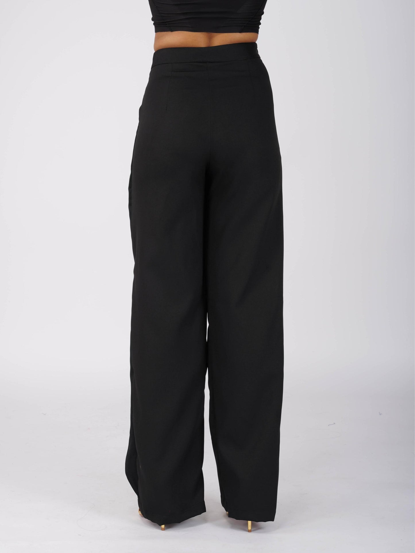 Black Overlap Pants - Wave Pants (Onyx)