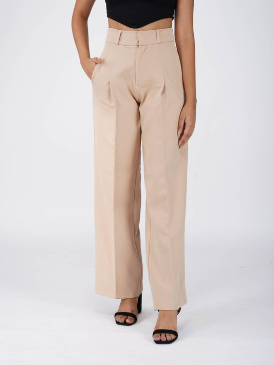 Beige Pleated Pants - Mist Pants (Sand)