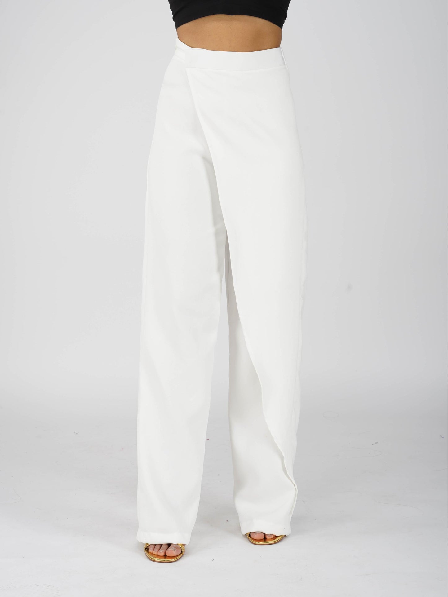 White Overlap Pants - Wave Pants (Dove)